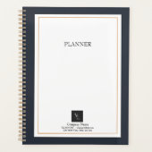 Modern zwart-wit goud met zakelijke Logo Planner (Voorkant)