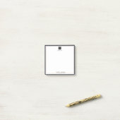 Modern zwart-wit goud met zakelijke Logo Post-it® Notes (Op bureau)