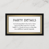 Modern zwart, wit & goud namaak folie details informatiekaartje (Voorkant)