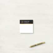 Modern Zwart Wit & Goud Uw Logo Hier Sjabloon Post-it® Notes (Op bureau)