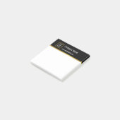 Modern Zwart Wit & Goud Uw Logo Hier Sjabloon Post-it® Notes (Schuin)