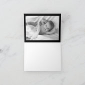 Modern Zwart Wit Gouden Folie BABY SHOWER Dank u Bedankkaart (Binnen)