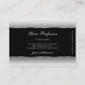 Modern zwart-wit gradiënt zilver ovaal Lijst Visitekaartje (Achterkant)