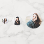Modern Zwart Wit Graduation Party Table Confetti (Voorkanten)
