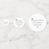 Modern Zwart Wit Graduation Party Table Confetti (Achterkanten)