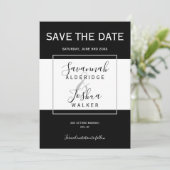 Modern Zwart, Wit, Grijs Bruiloft Save the Date Kaart (Staand voorkant)