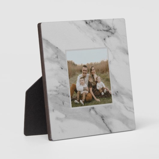 Modern zwart wit grijs marmer patroon fotoplaat (Voorkant)