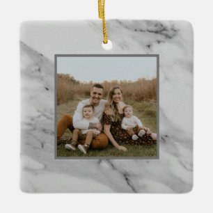 Modern zwart wit grijs marmer patroon keramisch ornament