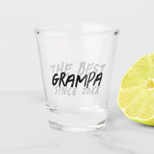 Modern zwart-wit Grunge De beste Grampa Shot Glas