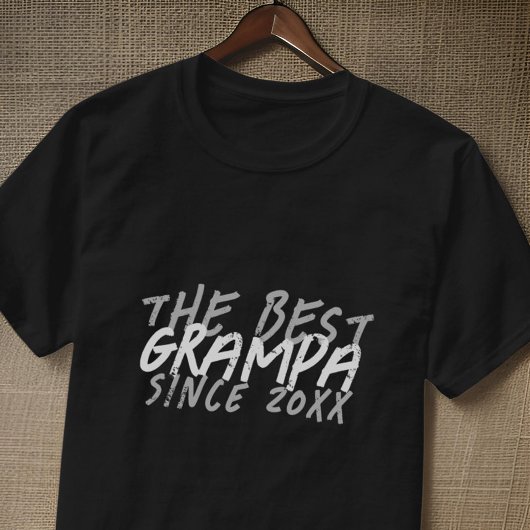Modern zwart-wit Grunge De beste Grampa T-shirt