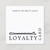 Modern Zwart Wit Haar Pins Salon Klantenkaartje (Voorkant)