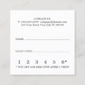 Modern Zwart Wit Haar Pins Salon Klantenkaartje (Achterkant)