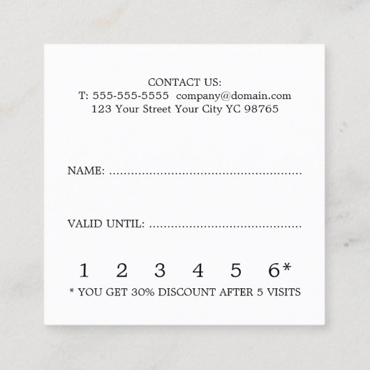 Modern Zwart Wit Haar Pins Salon Klantenkaartje (Achterkant)