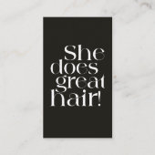 modern zwart-wit haar Visitekaartje Kortingskaartje (Voorkant)