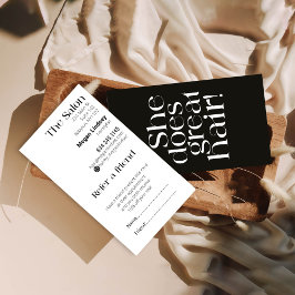  modern zwart-wit haar Visitekaartje Kortingskaartje