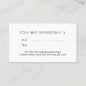 Modern zwart wit Haarstylist Afspraakkaart Visitekaartje (Achterkant)