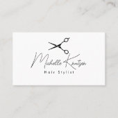 Modern zwart wit Haarstylist Afspraakkaart Visitekaartje (Voorkant)