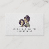 Modern zwart wit  Haarstylist Minimalist Visitekaartje (Voorkant)