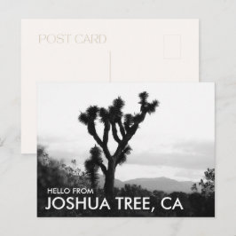 Modern zwart-wit Hallo vanuit Joshua Tree Briefkaart