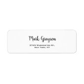 Modern Zwart & Wit Handgeschreven Elegant Etiket (Voorkant)