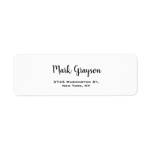 Modern Zwart & Wit Handgeschreven Elegant Etiket (Voorkant)