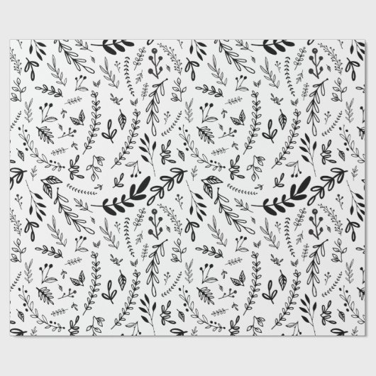 Modern zwart-wit handschrift cadeaupapier (Vlak)