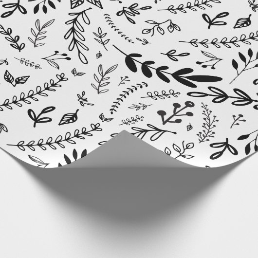 Modern zwart-wit handschrift cadeaupapier (Hoek)