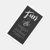 Modern Zwart Wit Handschrift Leuke Feiten Bruiloft Servet (Hoek)