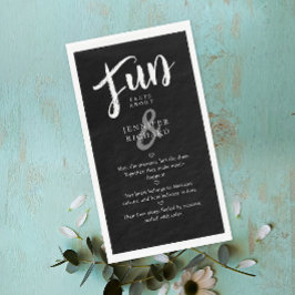 Modern Zwart Wit Handschrift Leuke Feiten Bruiloft Servet