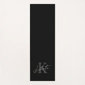 Modern zwart-wit handschrift Monogram Yogamat (Voorkant)