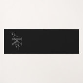 Modern zwart-wit handschrift Monogram Yogamat (Voorkant (horizontaal))