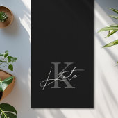 Modern zwart-wit handschrift Monogram Yogamat