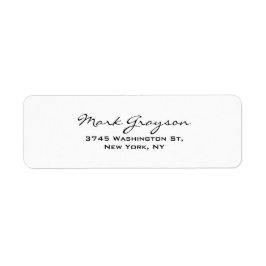Modern Zwart & Wit Handschrift Plain Elegant Etiket