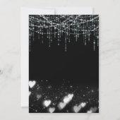 Modern Zwart & Wit Hangende Lichten Vrijgezellenfe Kaart (Achterkant)