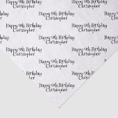 Modern Zwart-wit Happy Birthday Tissue Paper Tissuepapier (Detail)