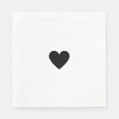 Modern Zwart-Wit Hart Elegante Liefde Custom Servet (Voorkant)