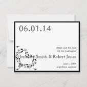 Modern Zwart-wit hart Save the Date (Voorkant)