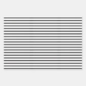 Modern Zwart & Wit Harten Strepen Polka Dots 3 Inpakpapier Vel (Voorkant 3)