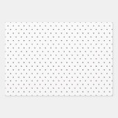 Modern Zwart & Wit Harten Strepen Polka Dots 3 Inpakpapier Vel (Voorkant 2)