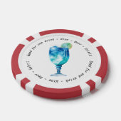 Modern Zwart Wit Hawaïaans Drink Voucher Bruiloft Poker Chips (Enkel)
