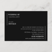 Modern Zwart Wit Hedendaagse bruiloft Details Informatiekaartje (Voorkant)