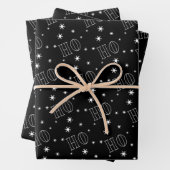 Modern zwart wit Ho Ho Ho Ho Ho Inpakpapier Vel (In situ)