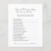 Modern zwart wit Hoe goed ken je de bruid Flyer (Voorkant)