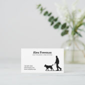 Modern zwart-wit hond Walker Silhouet Visitekaartje (Staand voorkant)