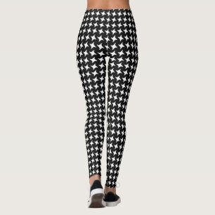 Modern zwart-wit honden Tandpatroon Leggings