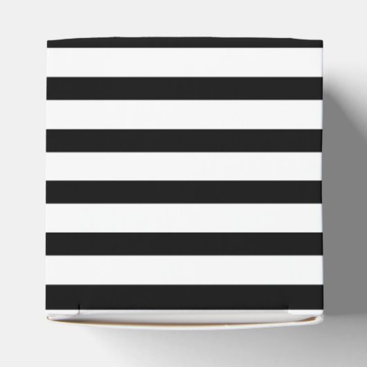 Modern zwart-wit horizontaal gestreept cadeau bedankdoosjes (Bovenkant)