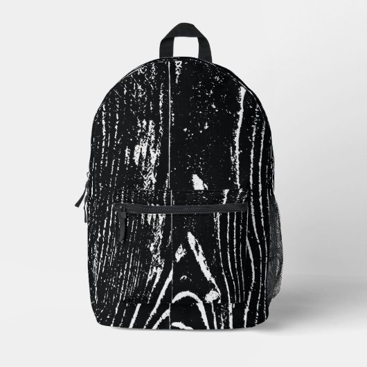 Modern zwart wit hout graan bedrukte rugzak (Voorkant)