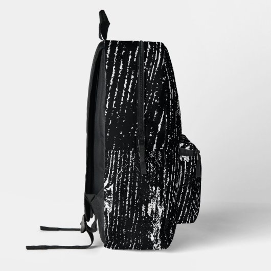 Modern zwart wit hout graan bedrukte rugzak (Links)