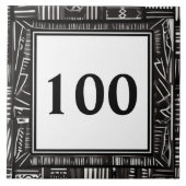 Modern Zwart-wit Huis Nummer Plaqueteken Tegeltje (Voorkant)