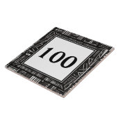 Modern Zwart-wit Huis Nummer Plaqueteken Tegeltje (Zijkant)